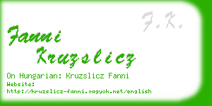 fanni kruzslicz business card